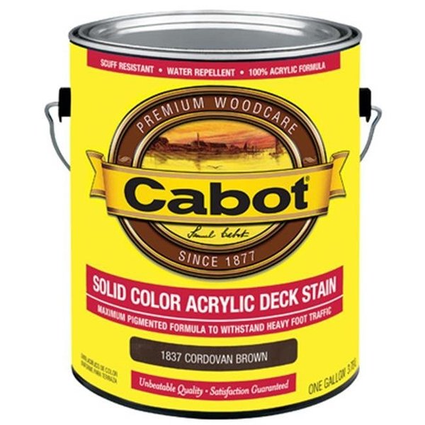 Samuel Cabot Inc Cabot Samuel 1837-07 Gallon Cordovan Brown Solid Color Acrylic Deck Stain - Pack of 4 149601